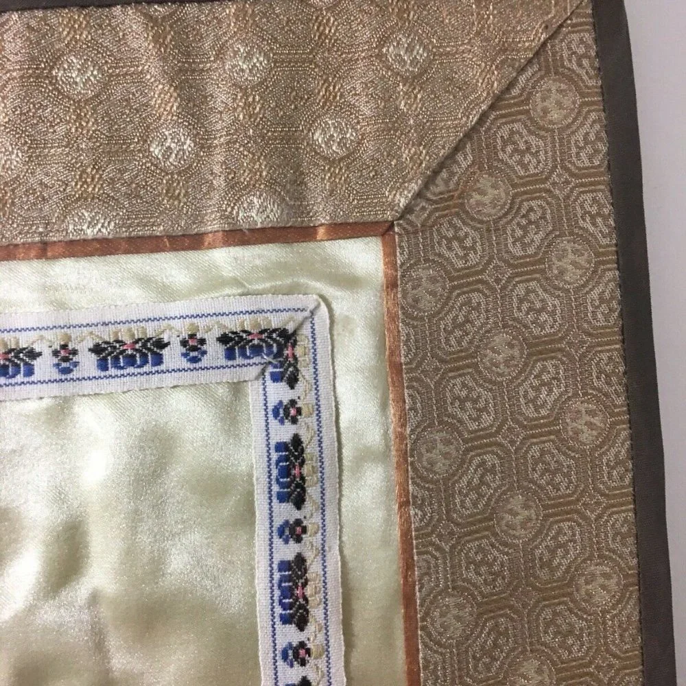 Vintage‎ framed Wall Art Asian Embroidered Silk  panel